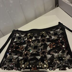 Vera Wang Embellished Black Crossbody Bag Purse